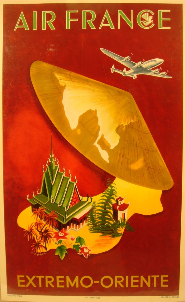 Póster Vintage Air France Extremo Oriente